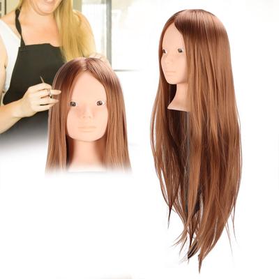 Light Brown Long Hair Mannequin Head Hairdressing Training Head Cosmetology Manikin Doll Head for Braiding Styling Practice