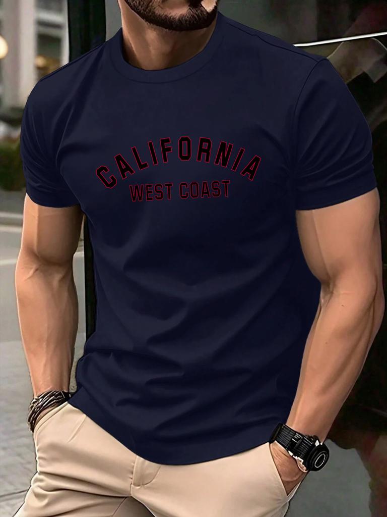 California Weat Coast Design T Shirts For Man Cotton Fashion TShirt Casual Loose ONeck Clothes Summer Retro Men Short Sleeve