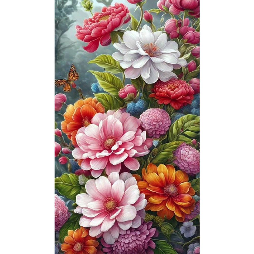 

uk* 5D DIY Full Round Drill Partial AB Diamond Painting Flower Kit Art Decor ZQS3620