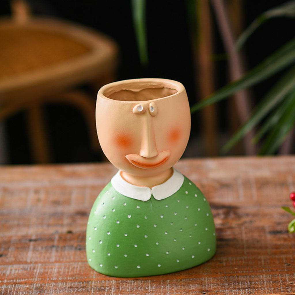 Human Pot Pots Boy Bust Planter Vase Statue Arrangement, Planting Flower