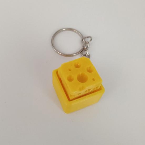 1/2/3/5Pcs 3D Printed Cheese Fidget Relief Cheese Keyboard Keychain Stress Decompression Button Clicker Sensory Fidget Toy