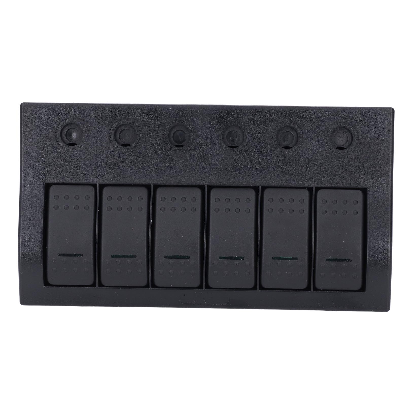 

12V 24V LED Rocker Switch Panel 3 X 10A 3 X 15A 6 Gang Switch Panel with Overload Protector for Boat Yacht RV Bus