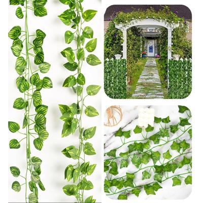 2.1M Silk Artificial Ivy Rattan Leaf Garland Plant Vine Home Wedding Bathroom Decoration Garden Festival Party Decor Fake Flower