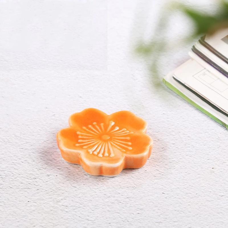 Cherry Blossom Ceramic Chopstick Rest Creative Flower Tableware Holder Ideal Gift for Housewarming Cooking Lovers