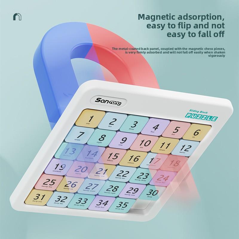 3*3/4*4/5*5 Children Learning Math Puzzle Toys Children's Educational Toy Magnetic Sliding Block Number Puzzle Arrangement Game
