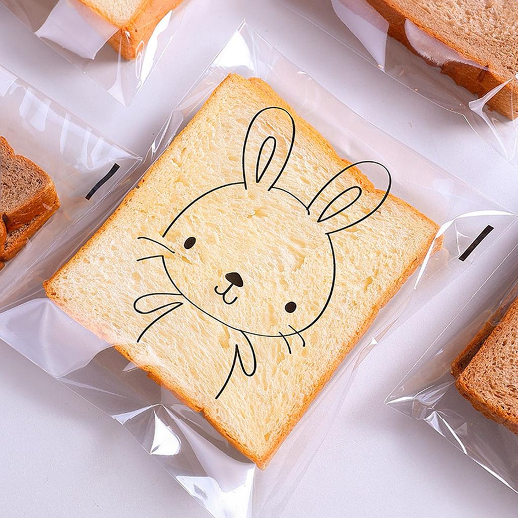 100 Stück / 200 Stück - Bedruckte Gebäck-Brot-Selbstverschlussbeutel