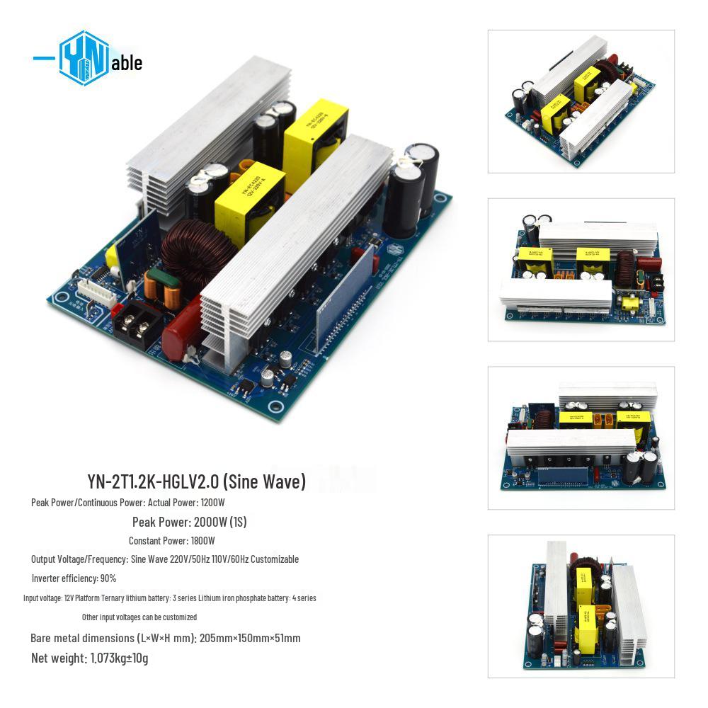 1200W Pure Sine Wave Inverter Mainboard 12V/24V To 220V Energy Storage PCBA Power Supply