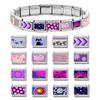 Fashion Purple Red Star Romantic Planet Daisy Cat Bead Fit 9mm Italian Charm Bracelet Stainless Steel Girls' DIY Making Jewelry