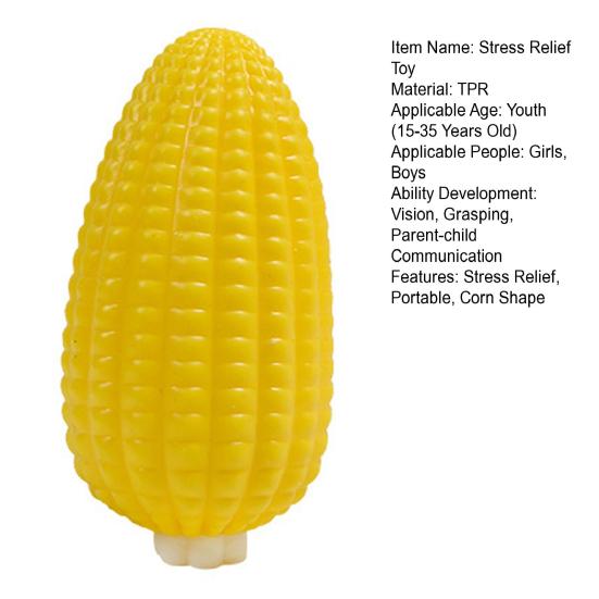 1/2/3Pcs Stress Relief Fake Corn Squeeze Toy Simulated Corn Decompression Toy Home Office Soft Stretchy Corn Fidget Toy Party Favors