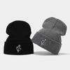 New Men's Fashion Mushroom Embroidery Knitted Cold Hat Women's Trendy Simple Versatile Wool Hat Autumn and Winter Pullover Hat
