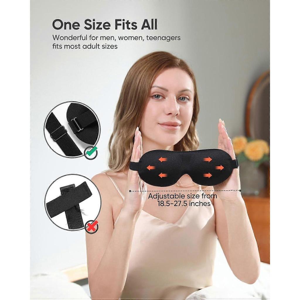 Seitenschläfer Schlafmaske 3er-Pack, Lichtblockierende 3D Schlafmaske, Nacht-Augenmaske für Männer und Frauen, Schwarz, Blau und Lila