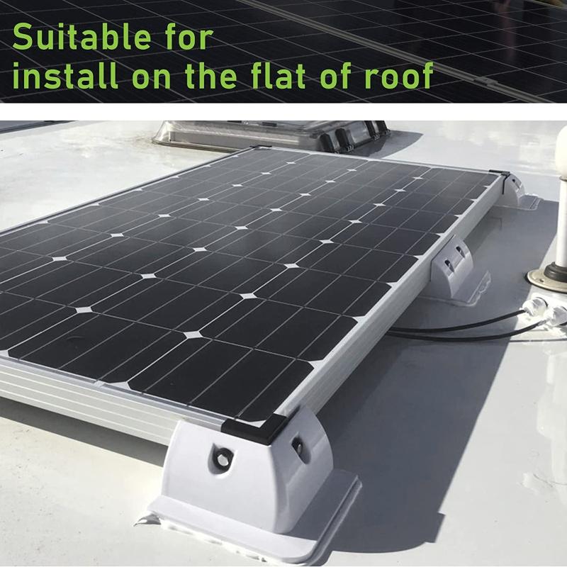 ABS Solar Panel Mounting Brackets Drill-Free Corner Bracket Support Kit for Wood Frame RV Boat Campers Caravans Hood