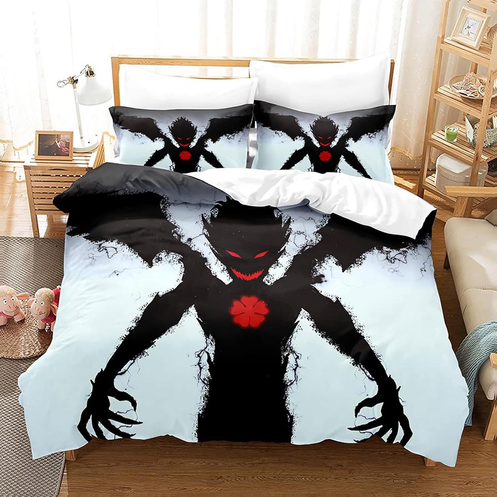 3D Printed Black Clover Asta Duvet Cover Pillowcase Bedding Set Single/Twin/Full/Queen Size Boys Girls Adults Bedroom Decor
