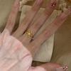 PANJBJ 925 Sterling Silver Golden Flower Rings for Women Openwork Sweet Romantic Office Jewelry Gift Prevent Allergy Dropship