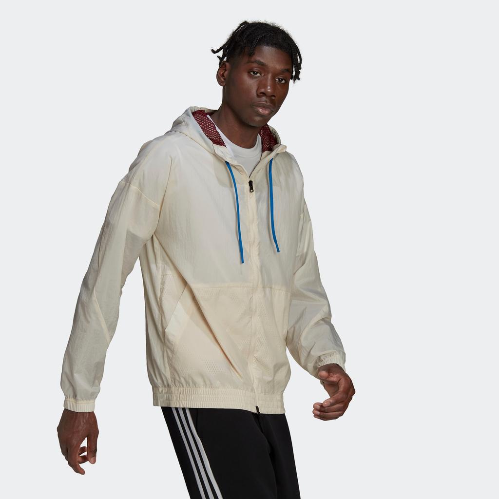 Adidas Zip Hoodie With Drawstring Men Jackets Yellow HF4852