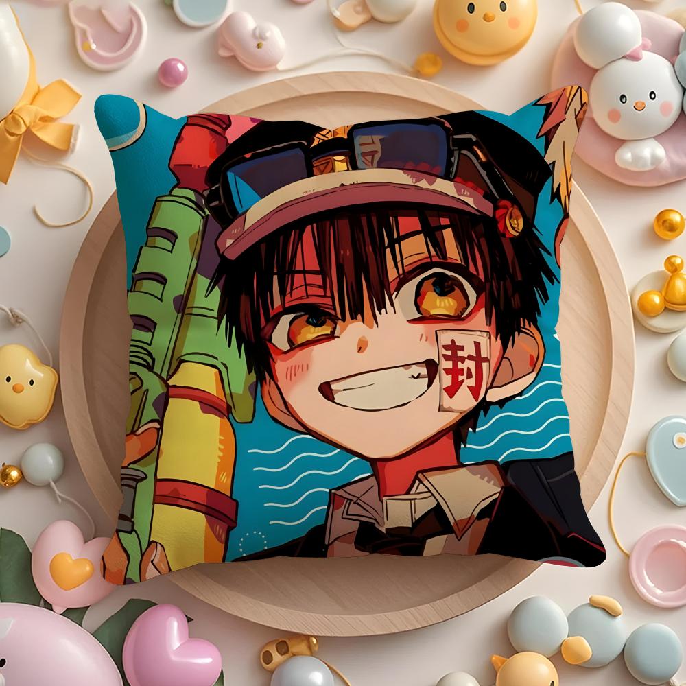 Anime Toilet-Bound Hanako-Kun Cushion Cover Home & Car Multi-Scene Pillow Cover - Reversible, Soft & Durable For Daily Use