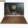 Mocsicka Christmas Backgrounds Xmas Tree Big Clock Decorations Happy New Year Family Holiday Party Photo Backdrops Studio Banner213