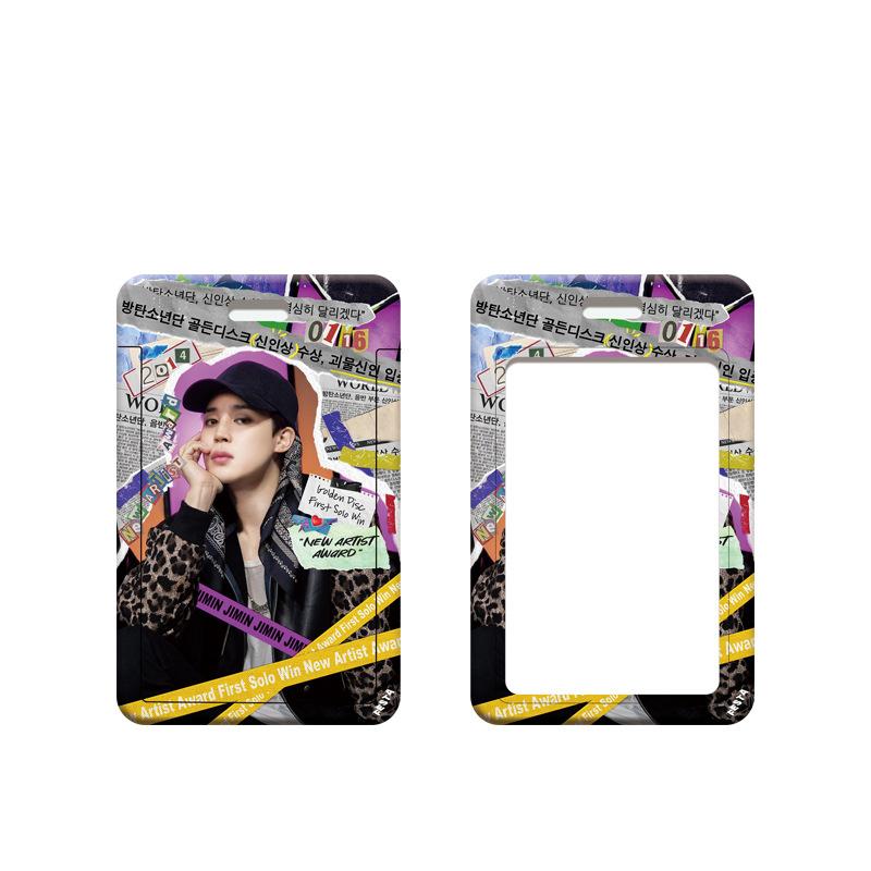BTS Kpop Fotokartenhalter mit geflochtenem Lanyard, Bangtan Boys Graffiti Stil Ausweis & Lomo Kartenetui, ARMY Fans Sammlerstück