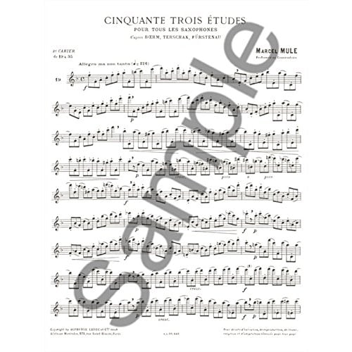 Marcel Mule: 53 Exercises by Boehm, Terschack, and Furstenow, Volume 2 (Saxophone Instruction Book) Leduc Publishing