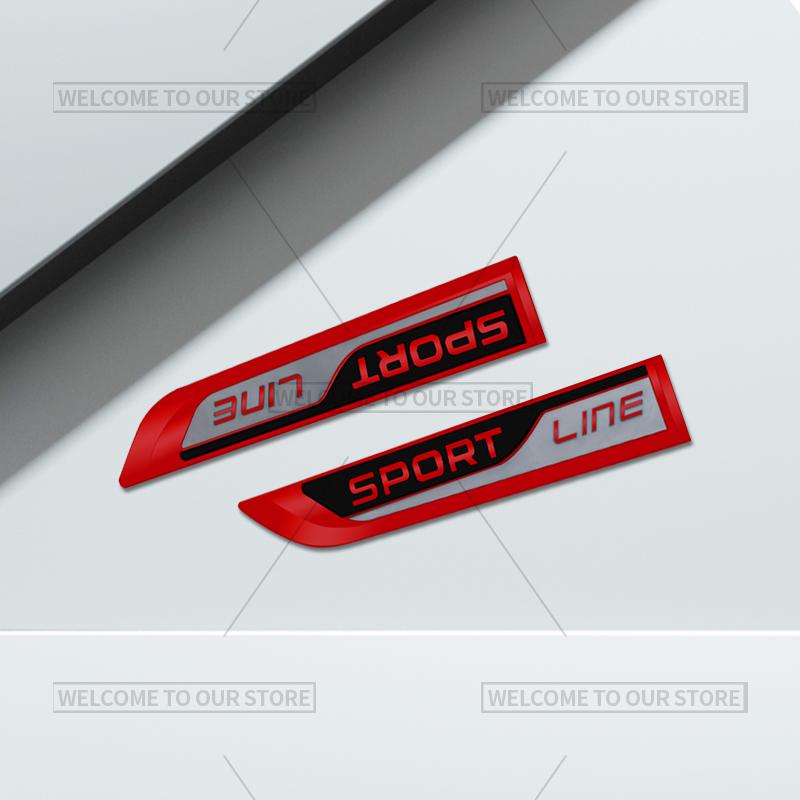 

3D Car Styling Sport Line Emblem Side Badge Metal Stickers Rear Trunk Decals For Skoda Citigo Octavia Kodiaq Kamiq Yeti Fabia RS
