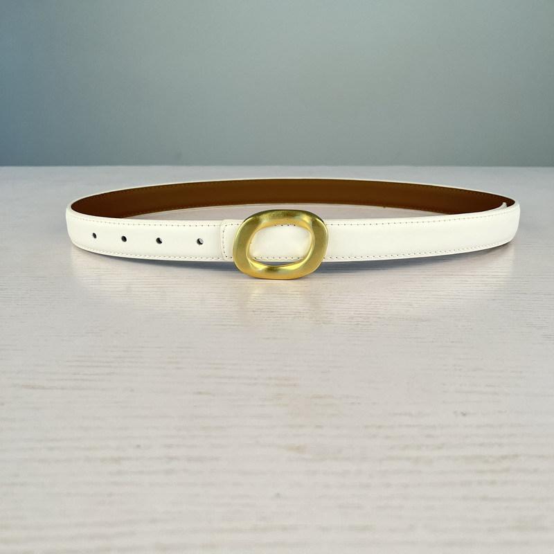 Leather Women'S Belt Simple Round Buckle Girls Belt With Jeans Casual Pants Belt Women'S