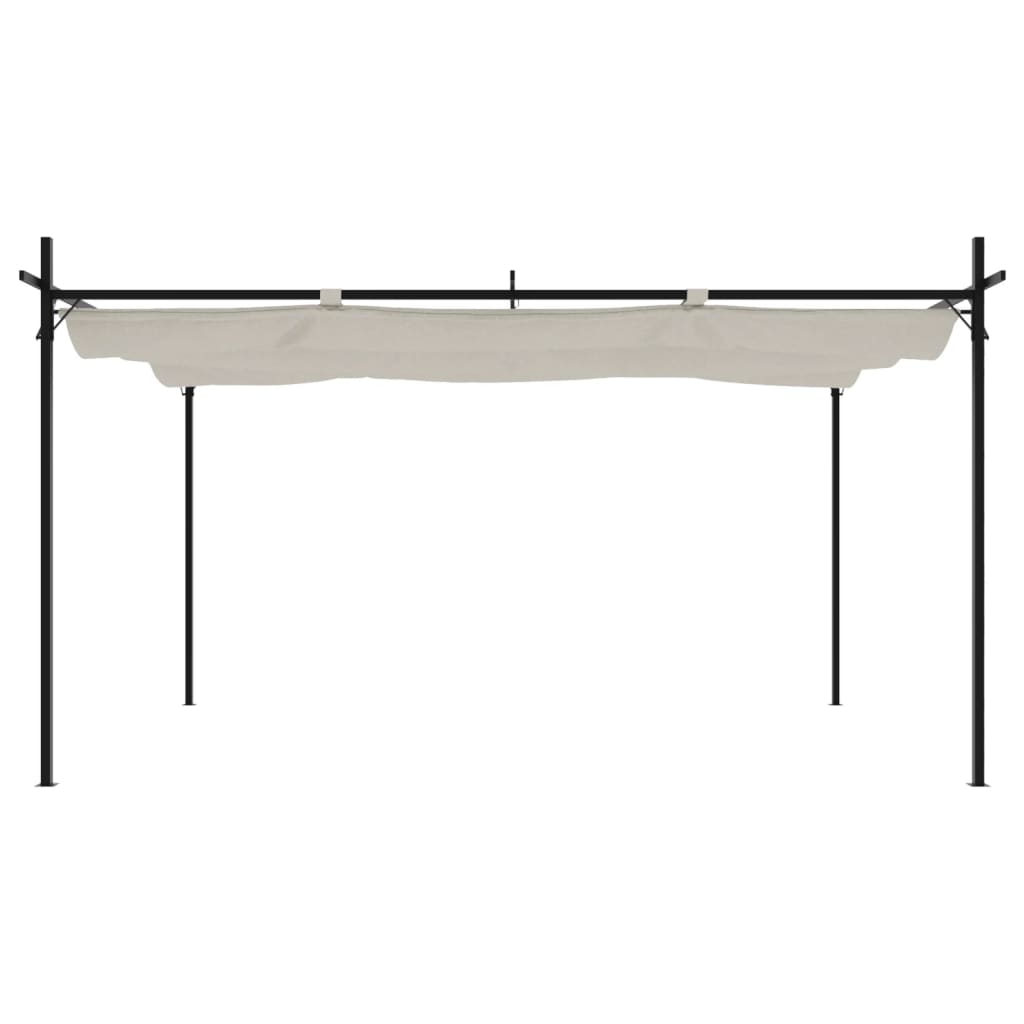 Pergola with Sliding Roof Cream 395 X 292 X 230 Cm