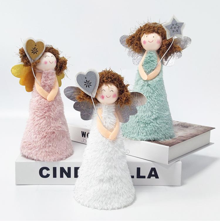 Cute Christmas Tree Top Atmosphere Decoration Home Christmas Creative Decoration Love Angel Girl Plush Ornament Prop
