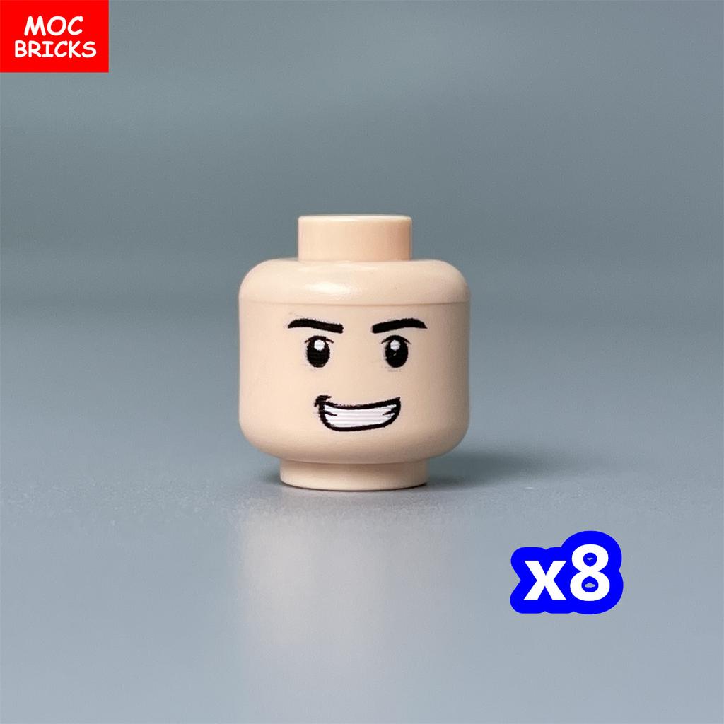 8pcs MOC Blocks Boys and Girls Face Head Figure Expression Part Learning Construction Bricks Playthings Ideal For Kids