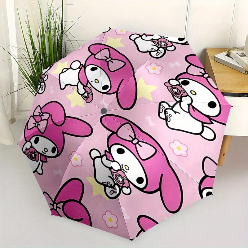 

My Melody,Pink Automatic Folding Umbrella-Simple 8-Rib Design, Bright Cartoon Pattern, Durable Iron Frame, Suitable For Travel, Outdoor, Bea