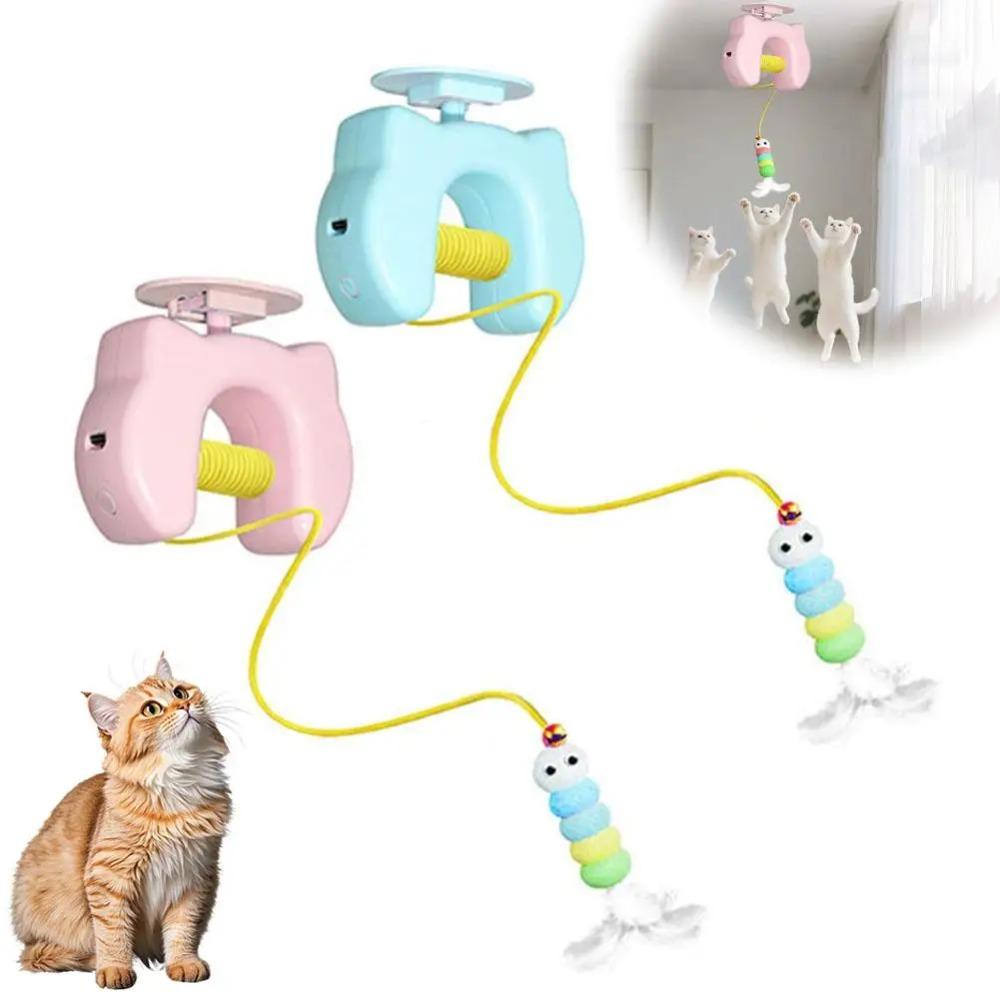 Funny Electric Door Hanging Toy Automatic Lifting Interactive Cat Yoyo Ball  Cat Supplies