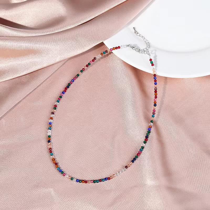 Vícebarevný spinelový náhrdelník pro ženy - Přírodní kámen Křišťálový choker Šperky Personalizované šperky