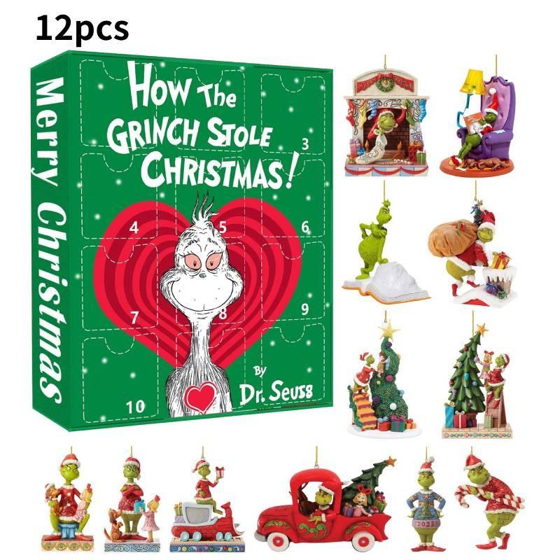 Kreativní Grinch Odpočítávání Vánoce S Okouzlujícími Akrylovými Ozdobami Pro Sváteční Dekoraci