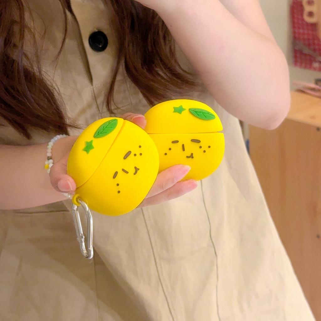 Cute yukio orange head AirPods apple pro bluetooth headset case 1/1/1 generation cartoon protective case