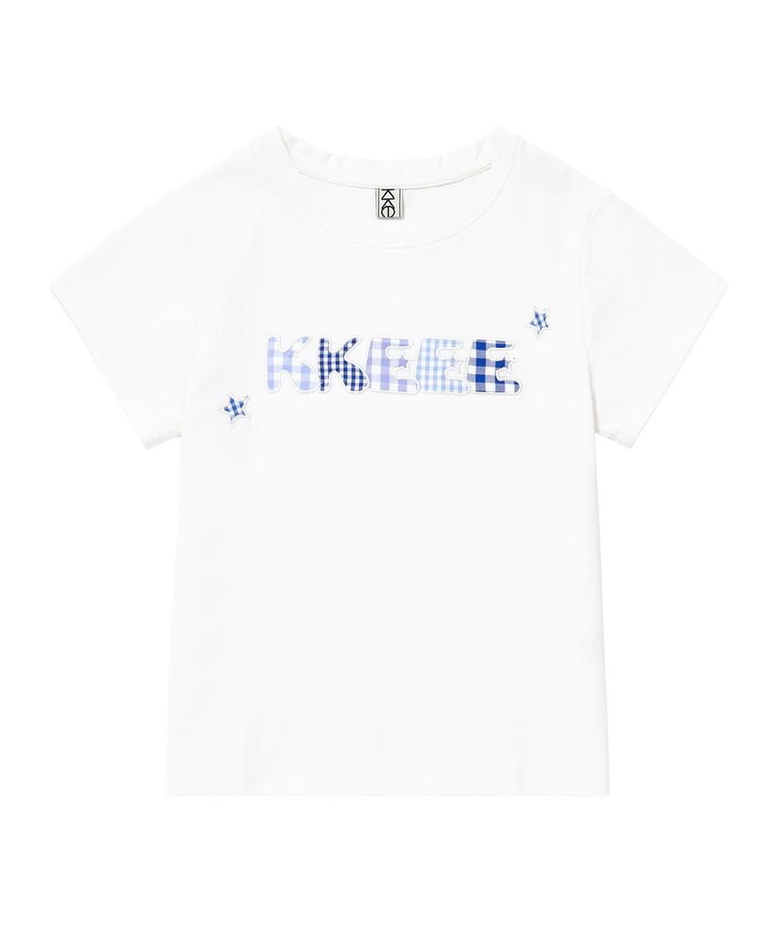 KKEEE My Name Check Patch Short Sleeve T-Shirt (3 Colors)