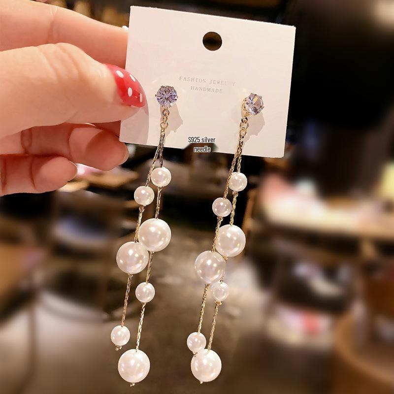 S925 Silver Needle Pearl Stud Earrings for Women