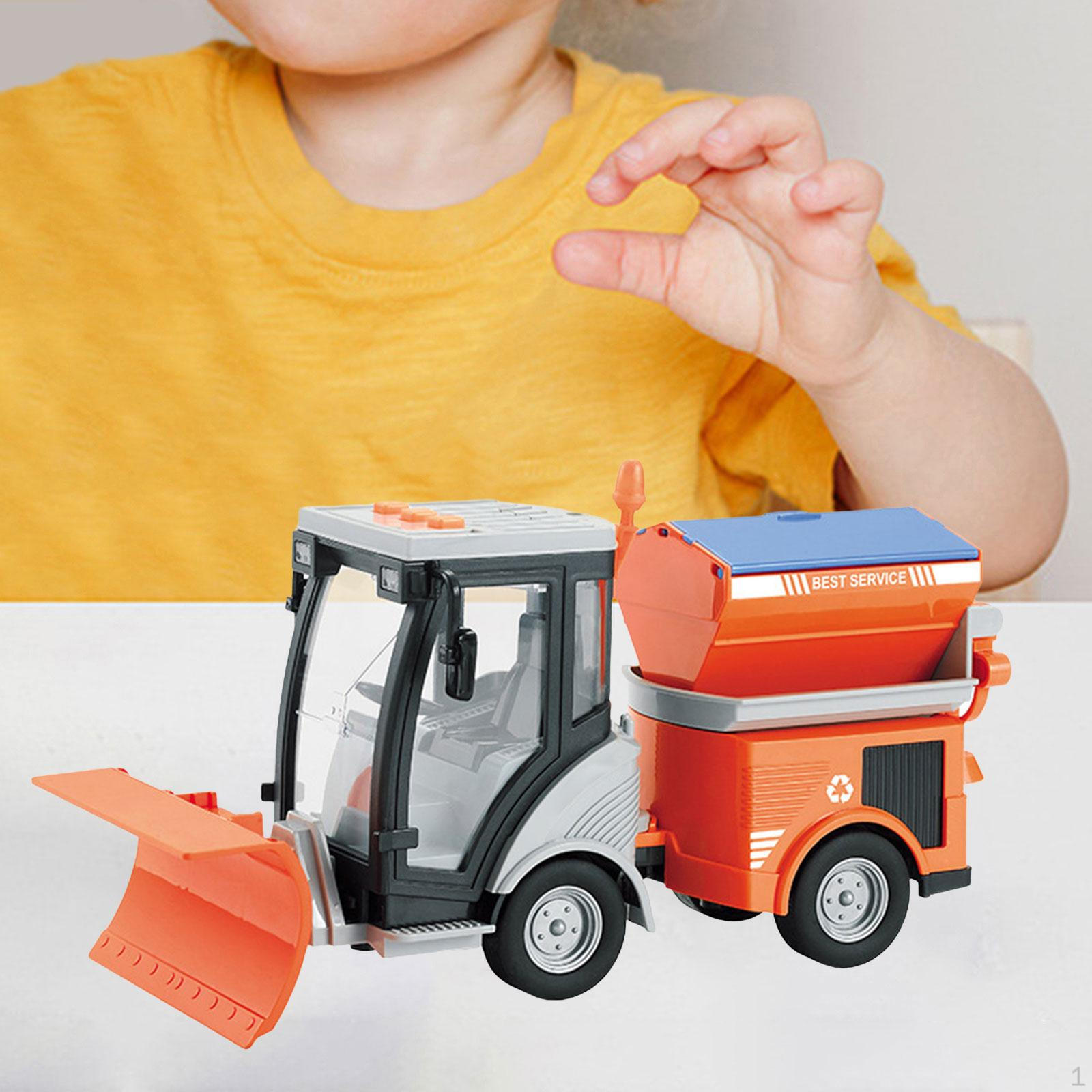 Children Simulation Road Sweeper Toy, 1:16 Friction Powered Wheels Vehicle for Boys Girls Birthday оранжевый