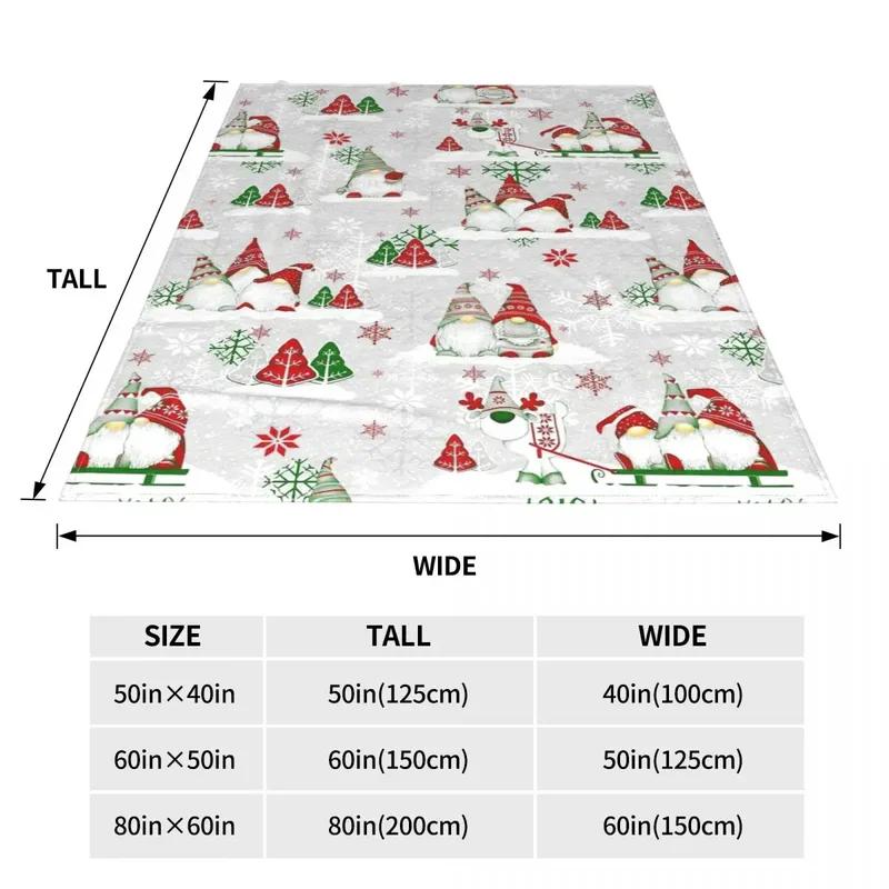 Merry Christmas Gnomes Knitted Blanket Nordic New Year Wool Throw Blankets Warm Bed Fleece Fluffy Soft Blankets for Winter