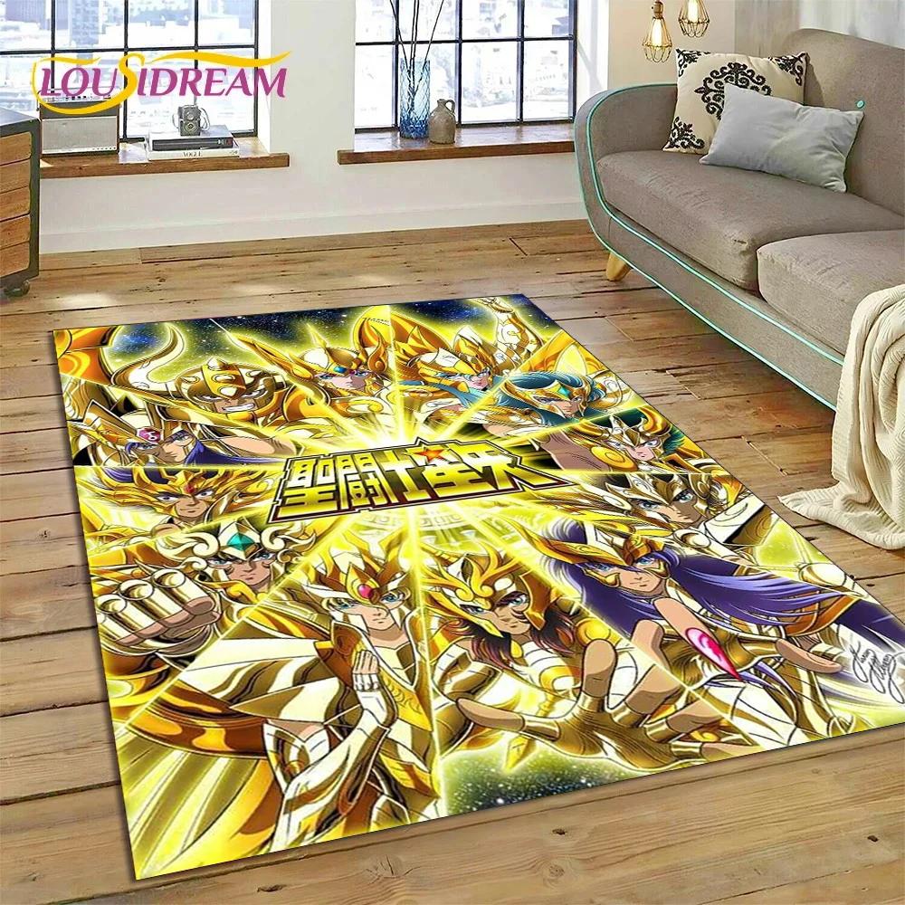 Cartoon Saint Seiya 3D Retro Anime Carpet Rug for Bedroom Living Room Home Sofa Decoration,Children Game Large Decor Floor Mat