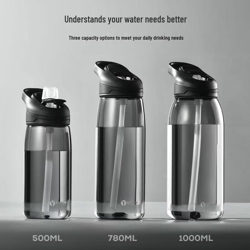 Vanow 780ml Sport-Wasserflasche mit Strohhalm
