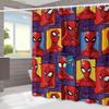 1pc MARVEL Spider-Man Shower Curtain with 12 Hooks - Vibrant Comic Book Art Design, Durable Polyester Bathroom Decor for Home,