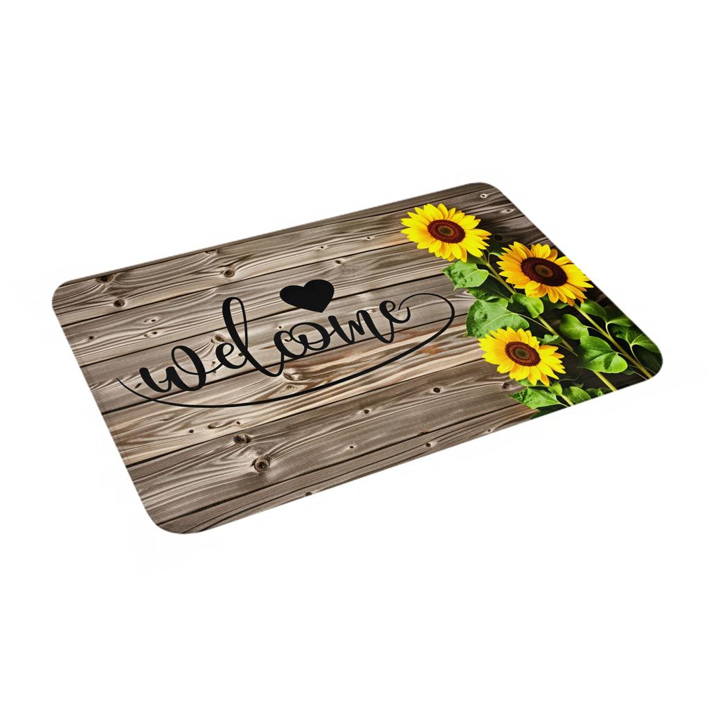 Vintage Wood Flowers Print Doormat Anti-Slip Bathroom Kitchen Mat Living Room Floor Door Entrance Carpet Rug