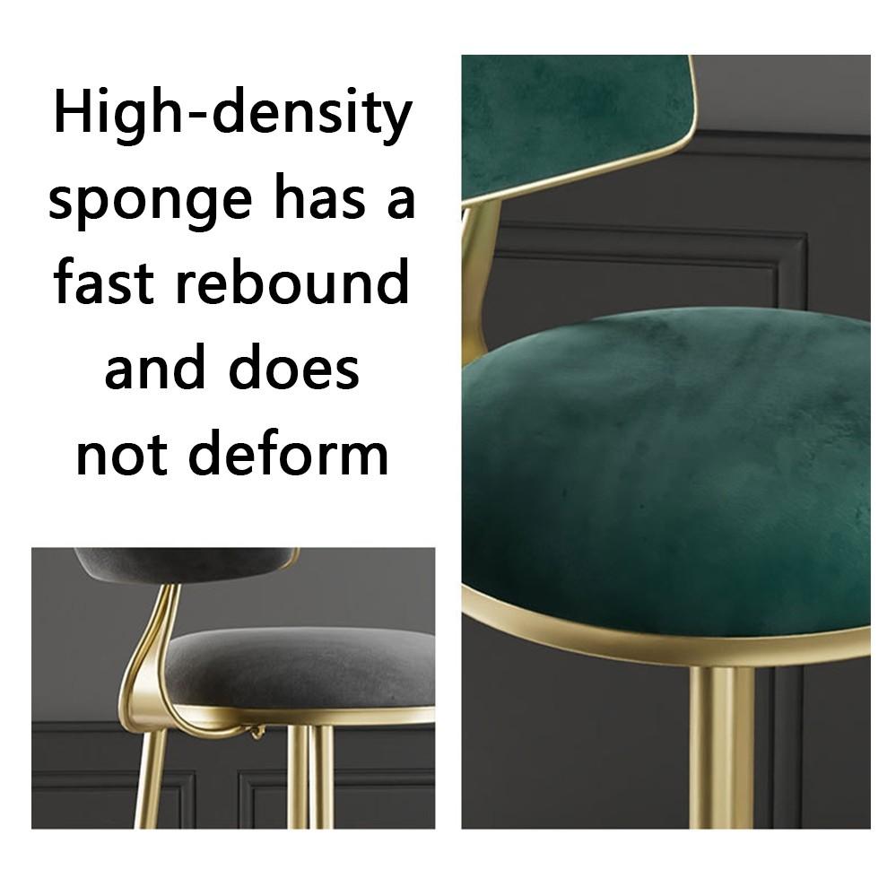 75/65CM Bar Chairs With Backrests Household Dining Room High Stools Cafe Light Luxury Wrought Iron Chair