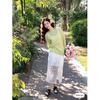 ELLE Lace Design High-Waist Mermaid Skirt
