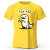 Men's Tea-Rex Dinosaur Printed 100% Cotton T-Shirt, Soft & Breathable Round Neck Short Sleeve Tee, Unisex Fun & Quirky Style