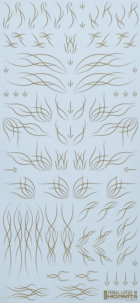 HiQ Parts Gold Tribal Lotus M Decal (1 sheet) TRI-L-M-GLD