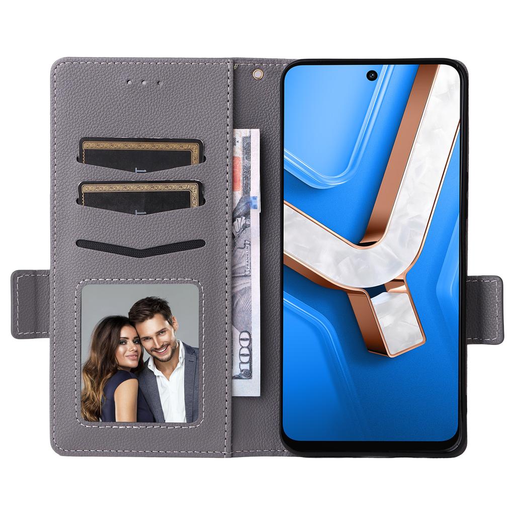 For vivo Y29 4G/T4x 5G Case with Wrist Strap Litchi Texture PU Leather Wallet Phone Cover