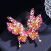 Multi Purpose Crystal Rhinestones Butterfly Brooch Double Wing Structure Easy Clip Fastening For Various Clothings
