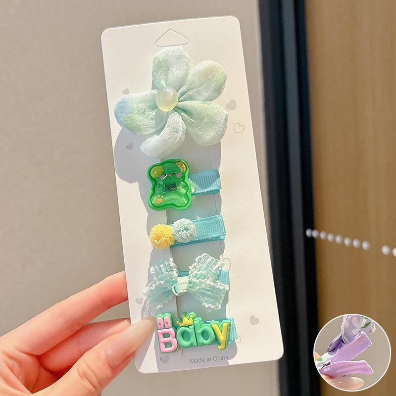 Retro Cute Baby Hair Clips – Gentle Fabric Flower Headwear for Girls