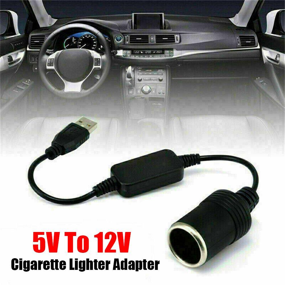 Durable Car Accessories USB Cable Power Adapter Car Lighter Socket Female Plug Converter 5V To 12V