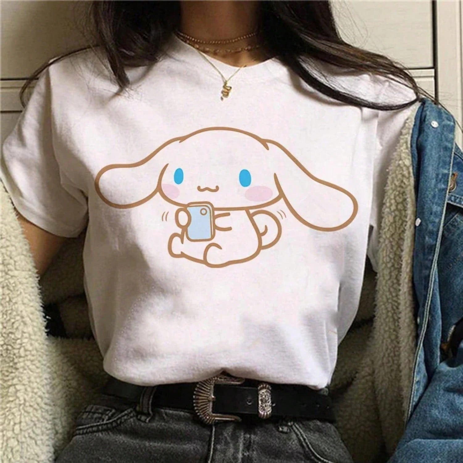 90s T-Shirt unisex T-Shirt T-Shirt Short Sleeve unisex Clothing Girls Cartoon Couple Street Wear T-Shirt S разноцветный
